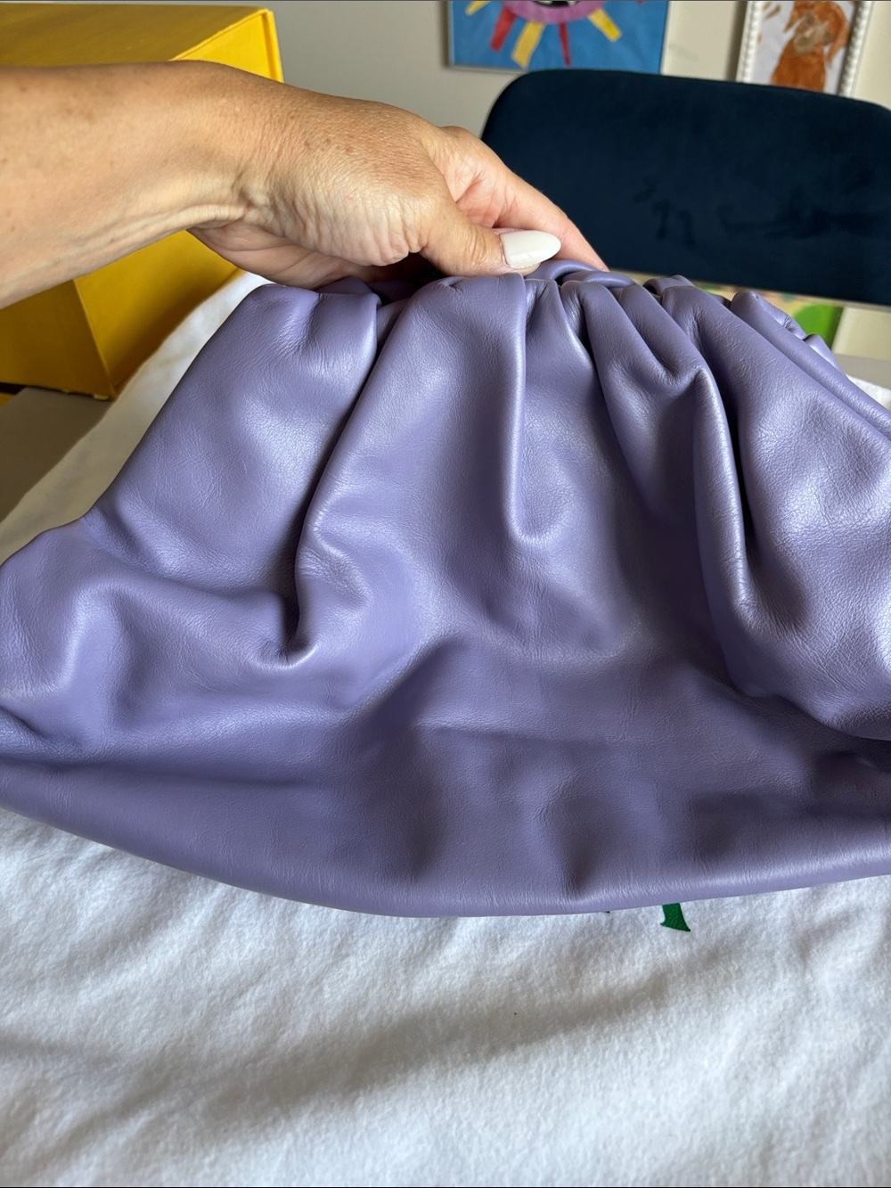 Bottega Veneta Lavender Soft Leather Pouch Clutch - Picture 5 of 9